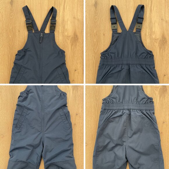 Lands’ End Snow Bibs Kids 7 Navy Blue Squall Waterproof Insulated Iron Knee Ski - Picture 9 of 14